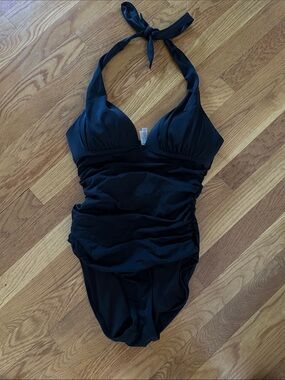 Victoria's Secret Black Halter One-Piece Swimsuit